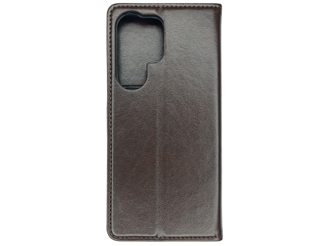 Чехол HDD Wallet Phone case для Samsung Galaxy S22 ultra (темно-коричневый, кожаный)