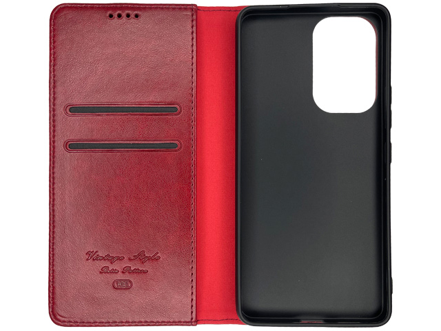 Чехол HDD Wallet Phone case для Samsung Galaxy A73 (красный, кожаный)