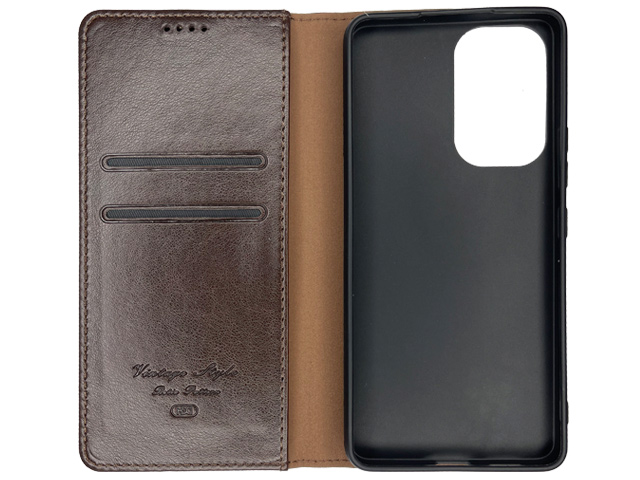 Чехол HDD Wallet Phone case для Samsung Galaxy A73 (темно-коричневый, кожаный)
