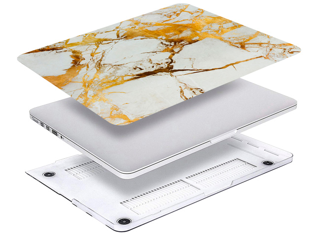 Чехол Yotrix HardCover для Apple MacBook Pro 14 (Marble Gold, матовый, пластиковый)