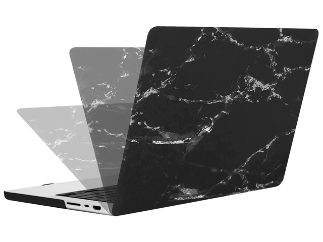 Чехол Yotrix HardCover для Apple MacBook Pro 14 (Marble Black, матовый, пластиковый)