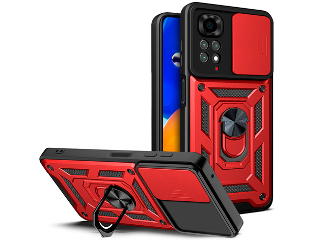 Чехол Yotrix Defense Pro для Xiaomi Redmi Note 11 pro (красный, гелевый/пластиковый)