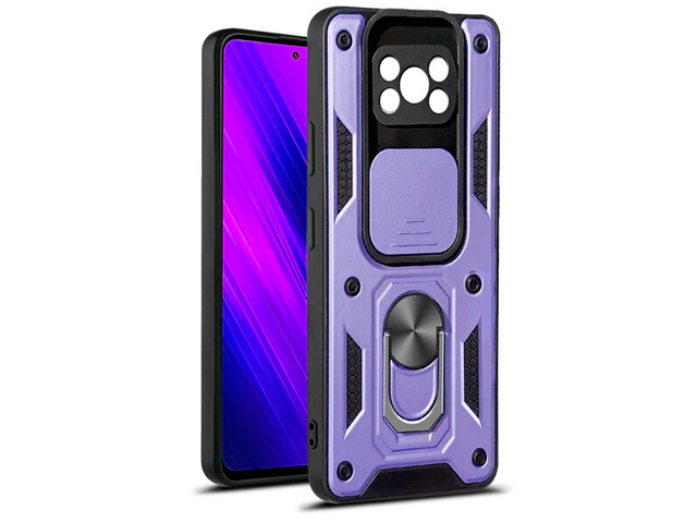 Чехол Yotrix Defense Pro для Xiaomi Poco X3 (сиреневый, гелевый/пластиковый)