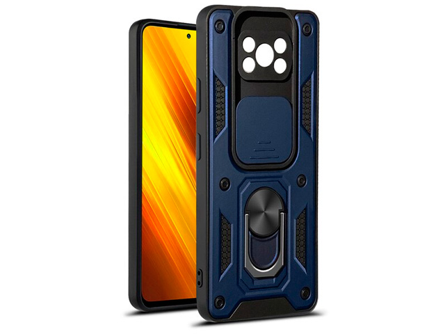 Чехол Yotrix Defense Pro для Xiaomi Poco X3 (темно-синий, гелевый/пластиковый)