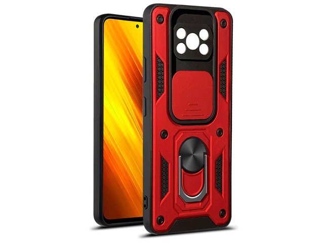 Чехол Yotrix Defense Pro для Xiaomi Poco X3 (красный, гелевый/пластиковый)
