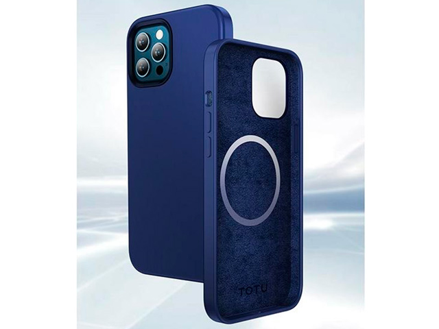 Чехол Totu Brilliant Series для Apple iPhone 12 pro max (синий, гелевый, MagSafe)