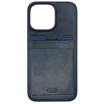 Чехол HDD Luxury Card Slot Case для Apple iPhone 14 pro (темно-синий, кожаный)