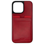 Чехол HDD Luxury Card Slot Case для Apple iPhone 14 plus (красный, кожаный)