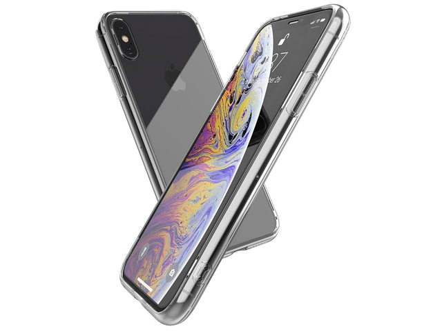 Чехол X-doria Glass Plus для Apple iPhone XS max (прозрачный, гелевый/стеклянный)