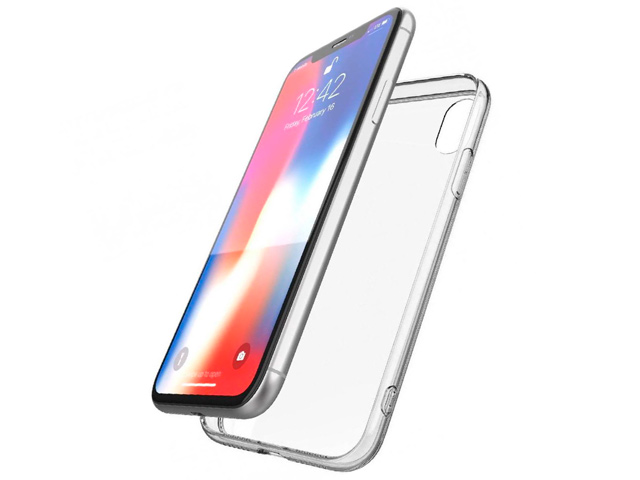 Чехол X-doria Glass Plus для Apple iPhone XS max (прозрачный, гелевый/стеклянный)