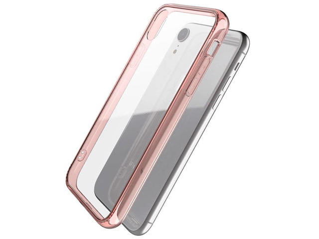 Чехол X-doria Glass Plus для Apple iPhone XR (розовый, гелевый/стеклянный)