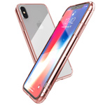 Чехол X-doria Glass Plus для Apple iPhone XS (розовый, гелевый/стеклянный)