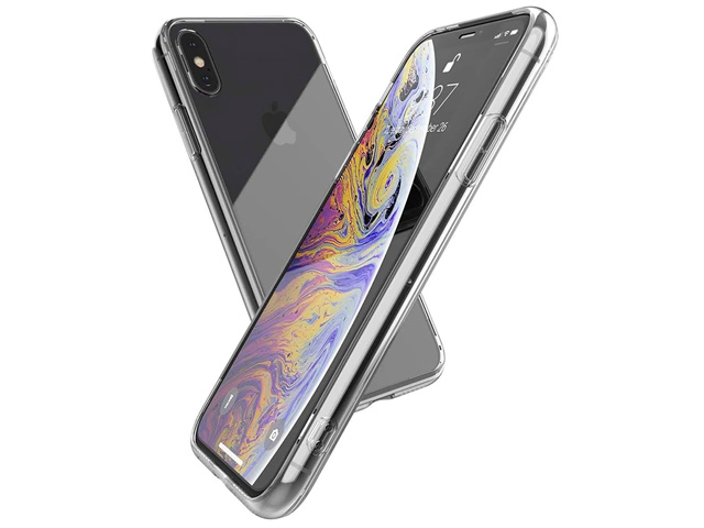 Чехол X-doria Glass Plus для Apple iPhone XS (прозрачный, гелевый/стеклянный)