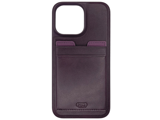 Чехол HDD Luxury Card Slot Case для Apple iPhone 14 pro (фиолетовый, кожаный)