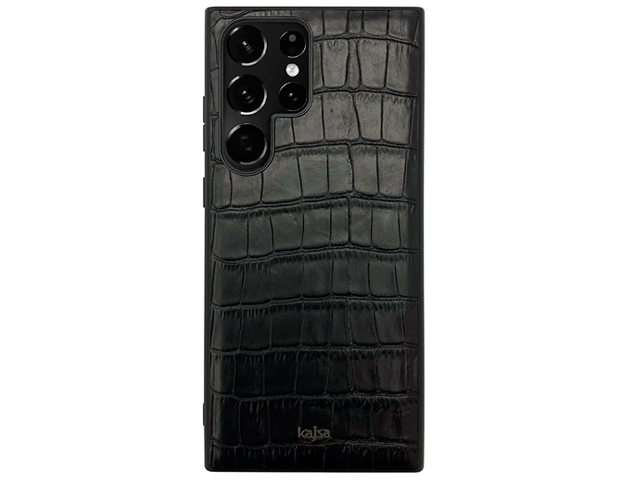 Чехол Kajsa Neo Croco Series для Samsung Galaxy S23 ultra (черный, кожаный)