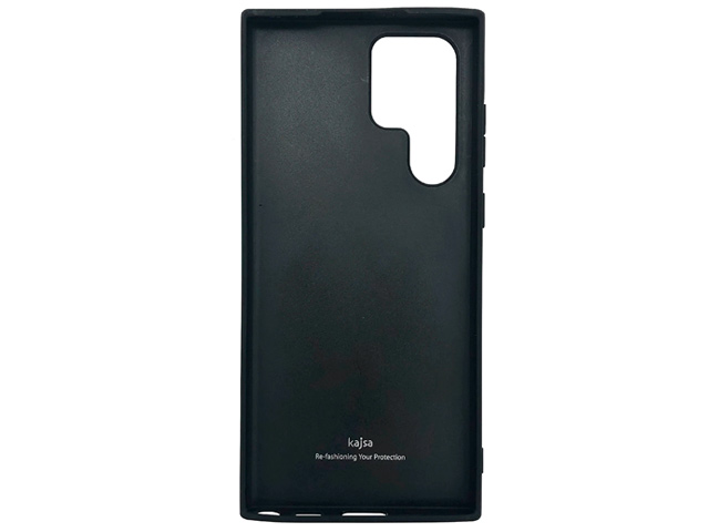 Чехол Kajsa Preppie Marble Series для Samsung Galaxy S23 ultra (черный, кожаный)