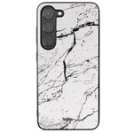 Чехол Kajsa Preppie Marble Series для Samsung Galaxy S23 plus (белый, кожаный)