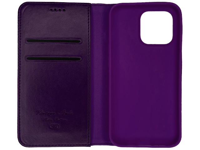 Чехол HDD Wallet Phone case для Apple iPhone 11 (фиолетовый, кожаный)