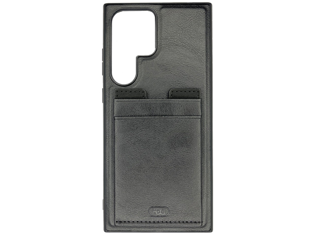Чехол HDD Luxury Card Slot Case для Samsung Galaxy S23 ultra (черный, кожаный)