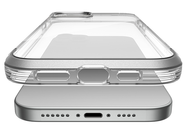 Чехол Raptic Air для Apple iPhone 15 (серебристый, маталлический)