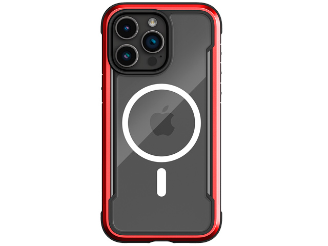 Чехол Raptic Defense Shield для Apple iPhone 15 pro max (красный, маталлический, MagSafe)