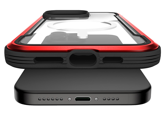 Чехол Raptic Defense Shield для Apple iPhone 15 pro max (красный, маталлический, MagSafe)
