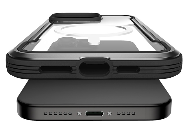 Чехол Raptic Defense Shield для Apple iPhone 15 pro (черный, маталлический, MagSafe)