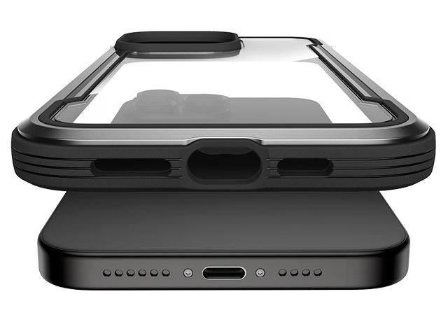 Чехол Raptic Defense Shield для Apple iPhone 15 pro max (черный, маталлический)