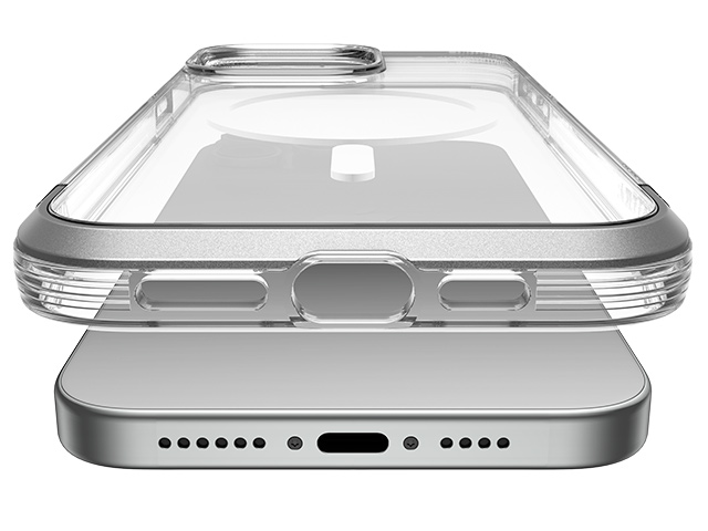 Чехол Raptic Air для Apple iPhone 15 pro (серебристый, маталлический, MagSafe)