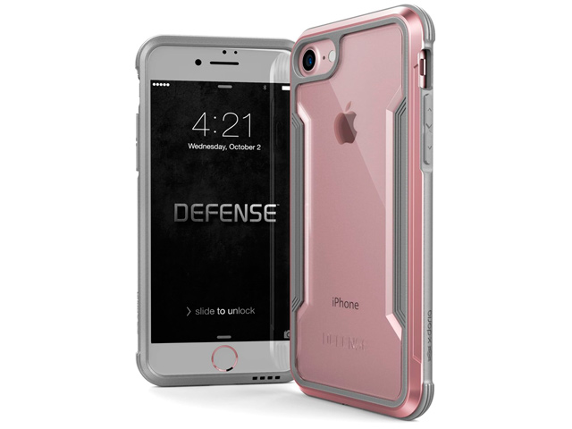 Чехол X-doria Defense Shield для Apple iPhone 8 (розово-золотистый, маталлический)