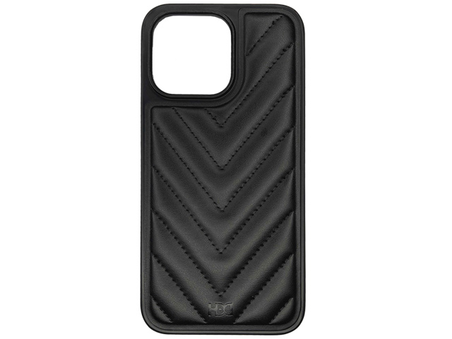 Чехол HDD Stylish Case для Apple iPhone 15 (черный, кожаный)