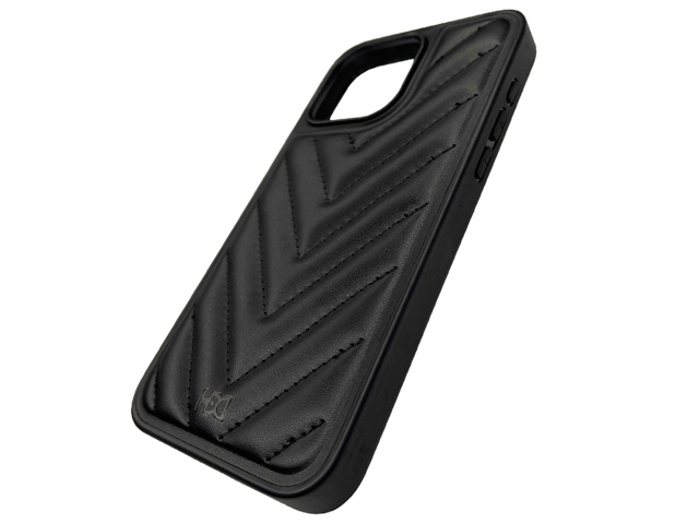 Чехол HDD Stylish Case для Apple iPhone 15 (черный, кожаный)