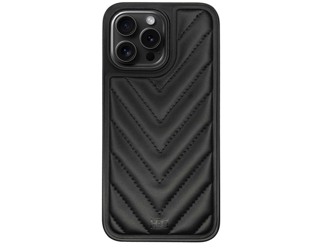 Чехол HDD Stylish Case для Apple iPhone 15 pro max (черный, кожаный)