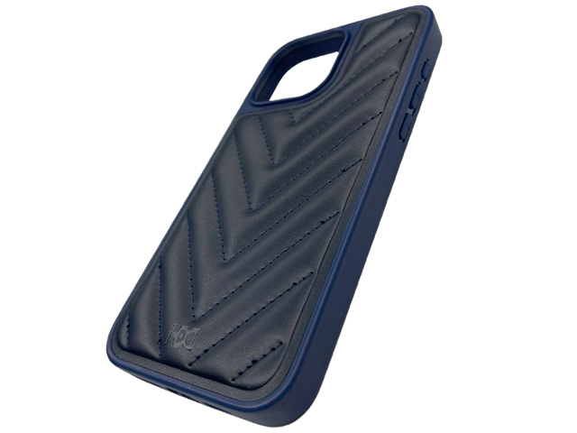 Чехол HDD Stylish Case для Apple iPhone 15 pro (темно-синий, кожаный)