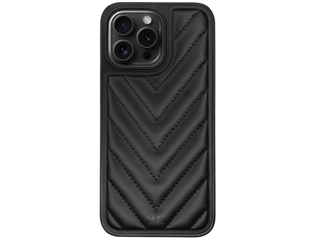 Чехол HDD Stylish Case для Apple iPhone 15 pro (черный, кожаный)