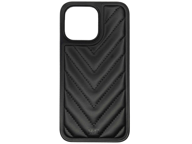 Чехол HDD Stylish Case для Apple iPhone 15 pro (черный, кожаный)