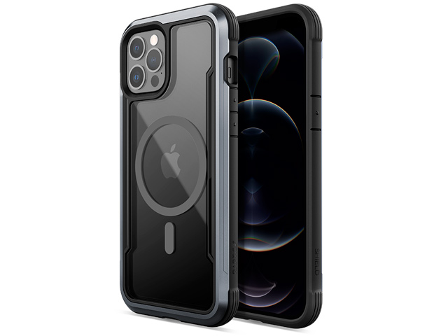 Чехол Raptic Defense Shield для Apple iPhone 12 pro max (черный, маталлический, MagSafe)