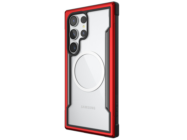 Чехол Raptic Defense Shield для Samsung Galaxy S24 ultra (красный, маталлический, MagSafe)