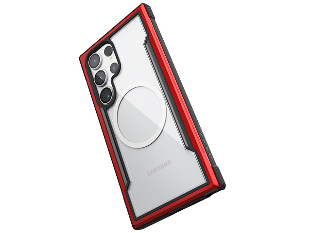 Чехол Raptic Defense Shield для Samsung Galaxy S24 ultra (красный, маталлический, MagSafe)