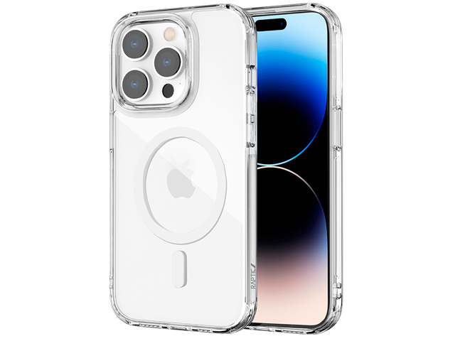 Чехол Raptic Crystal для Apple iPhone 14 pro (прозрачный, стеклянный/гелевый, MagSafe)