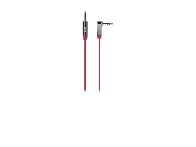 AUX-кабель Belkin Mixit Aux 3' cable (красный, 0,9 м, разъемы 3.5 мм, 90 град.)