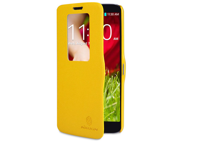 Чехол Nillkin Fresh Series Leather case для LG G2 D802 (желтый, кожанный)