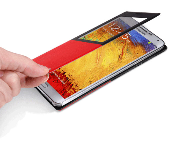 Чехол Nillkin Smart Case для Samsung Galaxy Note 3 N9000 (черный/красный, кожанный)