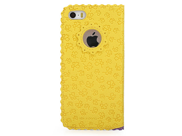 Чехол X-doria Dash Folio Clover case для Apple iPhone 5/5S (желтый, кожаный)