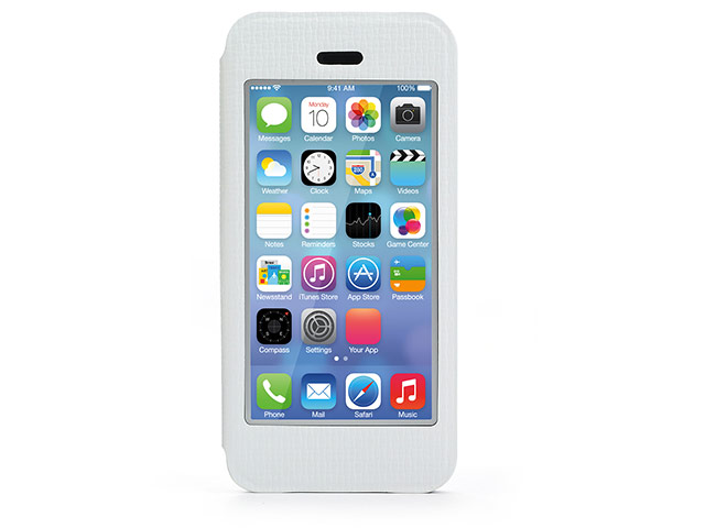 Чехол X-doria Dash Folio View для Apple iPhone 5/5S (белый, кожаный)