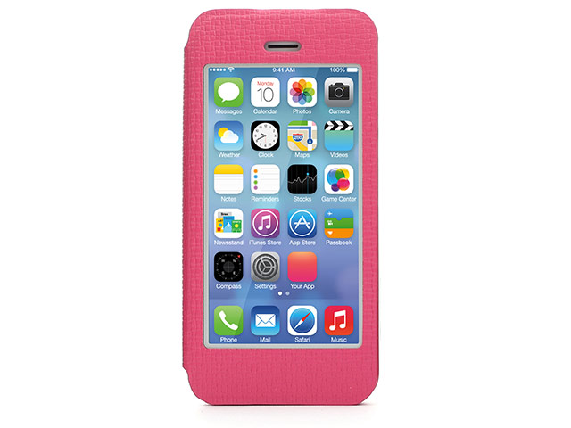 Чехол X-doria Dash Folio View для Apple iPhone 5/5S (розовый, кожаный)