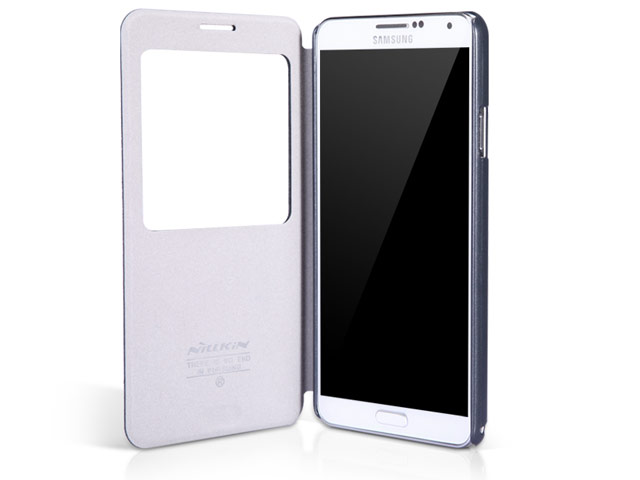 Чехол Nillkin Magic Leather case для Samsung Galaxy Note 3 N9000 (черный, адаптер QI, кожанный)