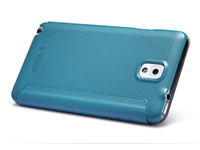 Чехол Nillkin Magic Leather case для Samsung Galaxy Note 3 N9000 (синий, адаптер QI, кожанный)