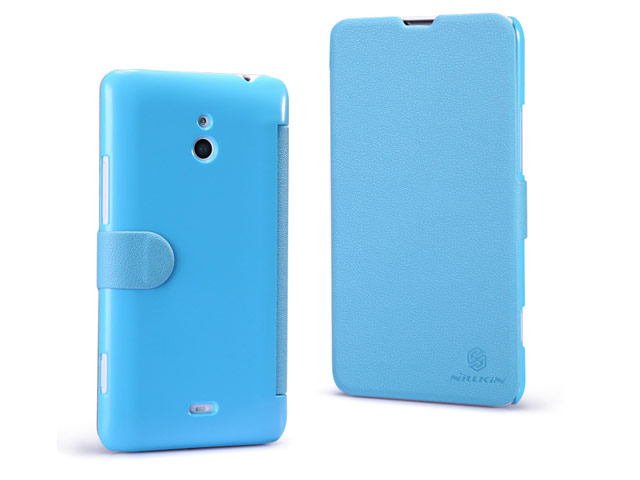 Чехол Nillkin Fresh Series Leather case для Nokia Lumia 1320 (голубой, кожаный)