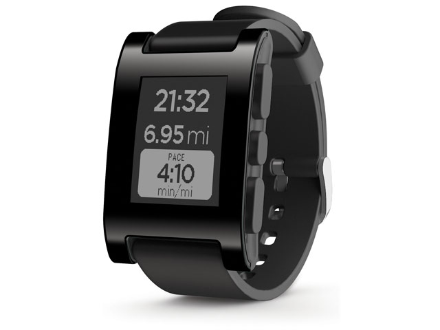 Электронные наручные часы Pebble Smartwatch (черные, пластиковые)